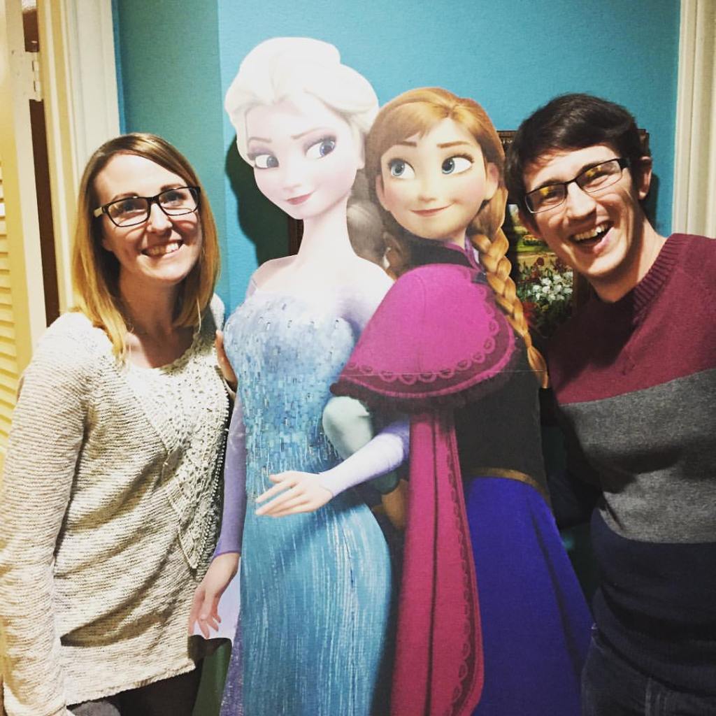 Anna and Elsa cardboard cutout